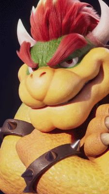Bowser eyebrow raises animation